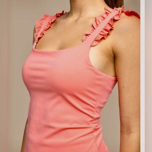 Southern Tide Tops - NWT Southern Tide Coral Ruffle Tank Top